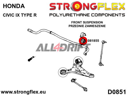 081855B Silentblok predného stabilizátora - Honda IX (15-17) FK2 Type R