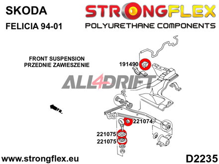 221074A Silentblok skrutky oka predného stabilizátora SPORT - Seat I (93-02) 6K
