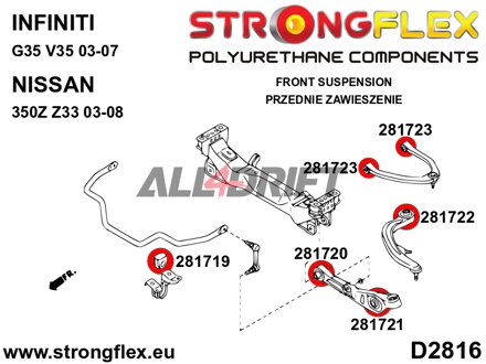 281721A Vonkajší silentblok predného spodného ramena SPORT Infiniti / Nissan