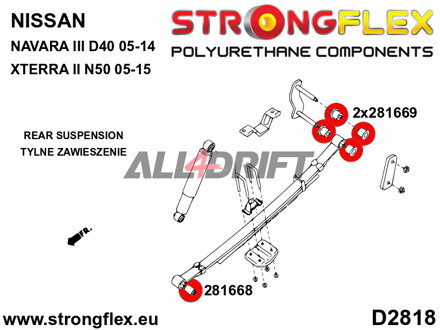 281668A Silentblok pružiny SPORT Nissan Navara / Xterra