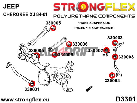 330004B Silentblok tiahla predného stabilizátora - Jeep II (84-01) XJ