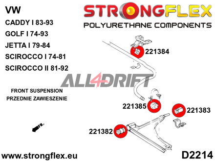 226207B Sada silentblokov predného zavesenia a zadnej nápravnice - Volkswagen I (74-93) 17