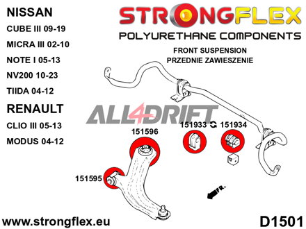 151595B Predný silentblok predného ramena