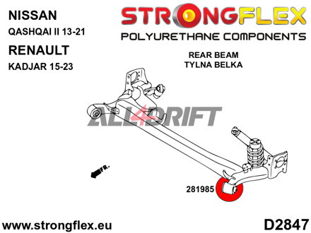 281985A Zadný silentblok nápravnice SPORT Nissan / Renault