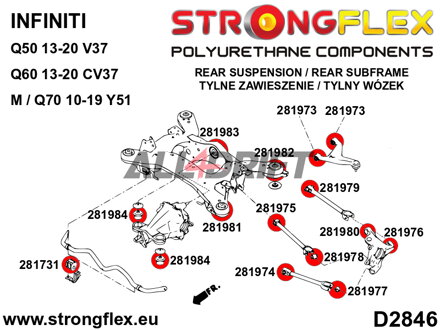 286231A Kompletná sada silentblokov zavesenia SPORT - Infiniti Q50 (13-20) V37