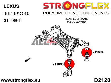 211894B Silentblok zadnej nápravnice - zadný - Lexus III (05-11) S190