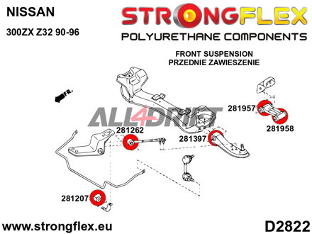 286233B Sada silentblokov prednej nápravy - Nissan II (90-96) Z32