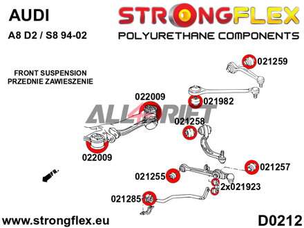 021285A Silentblok predného stabilizátora SPORT Audi / Lamborghini / Porsche / Seat / Škoda / VW