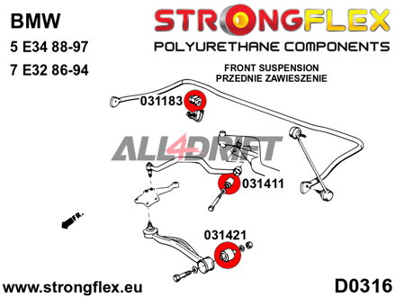 031411B Zadný silentblok predného ramena BMW E31 / E32 / E34