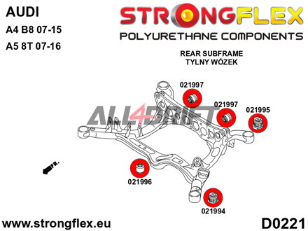 021996A Predný silentblok zadného diferenciálu SPORT Audi