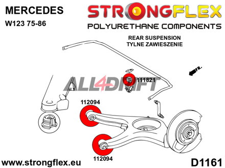 112094A Silentblok zadného ramena SPORT - Mercedes W123 (76-86)