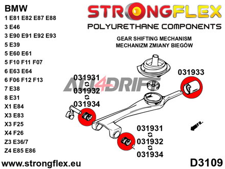 031934A Predný silentblok ramena radenia 14mm SPORT BMW