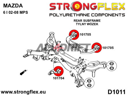 101704A Predný silentblok zadného diferenciálu SPORT - Mazda GG1 (05-08) MPS / Mazdaspeed