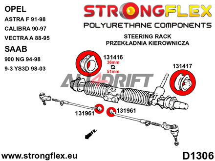 136218A Kompletná sada silentblokov zavesenia SPORT - Opel / Vauxhall Calibra (89-97)