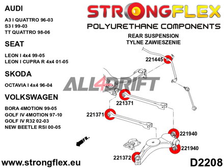 221445A Silentblok zadného stabilizátora SPORT Audi / VW / Škoda