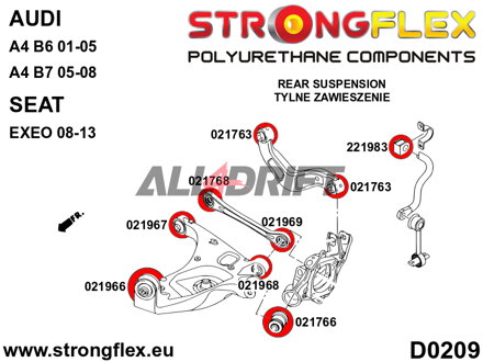 026237A Sada silentblokov zadnej nápravy SPORT Audi / Seat