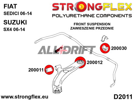 206170A Sada silentblokov prednej nápravy SPORT Fiat / Suzuki
