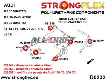 026276A Sada silentblokov náprav SPORT Audi