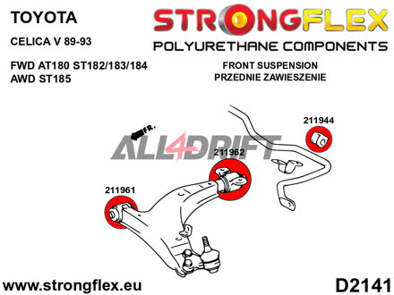 216263A Kompletná sada silentblokov zavesenia SPORT - Toyota T180 (89-93)