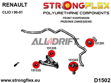 151291B Predný silentblok stabilizátora - Renault 19 (93-01)