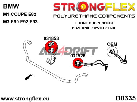 036230A Kompletná sada silentblokov náprav SPORT BMW E82 / E9x