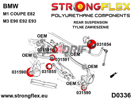 036243A Sada silentblokov zadnej nápravy SPORT BMW E82 / E9x