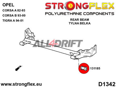 131185A Zadný silentblok nápravnice 44mm SPORT Opel Corsa / Tigra