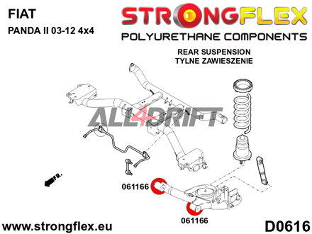 061166A Silentblok zadného vlečného ramena SPORT Fiat Cinquecento / Panda / Seicento