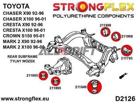 211849B Rear subframe - front bush - Toyota V (92-96) X90